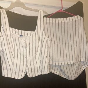 Old Navy Black and White Striped Apparel